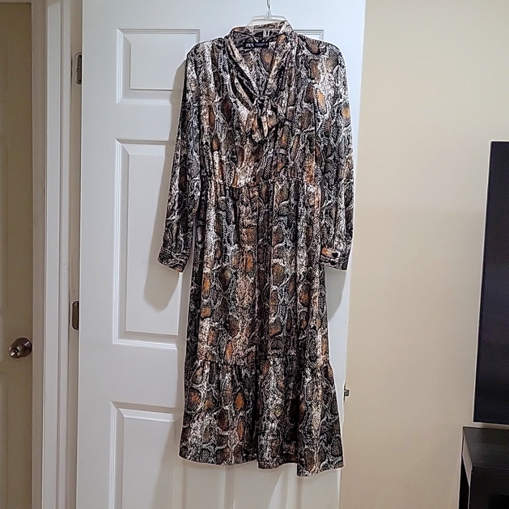 Zara long sleeve maxi dress